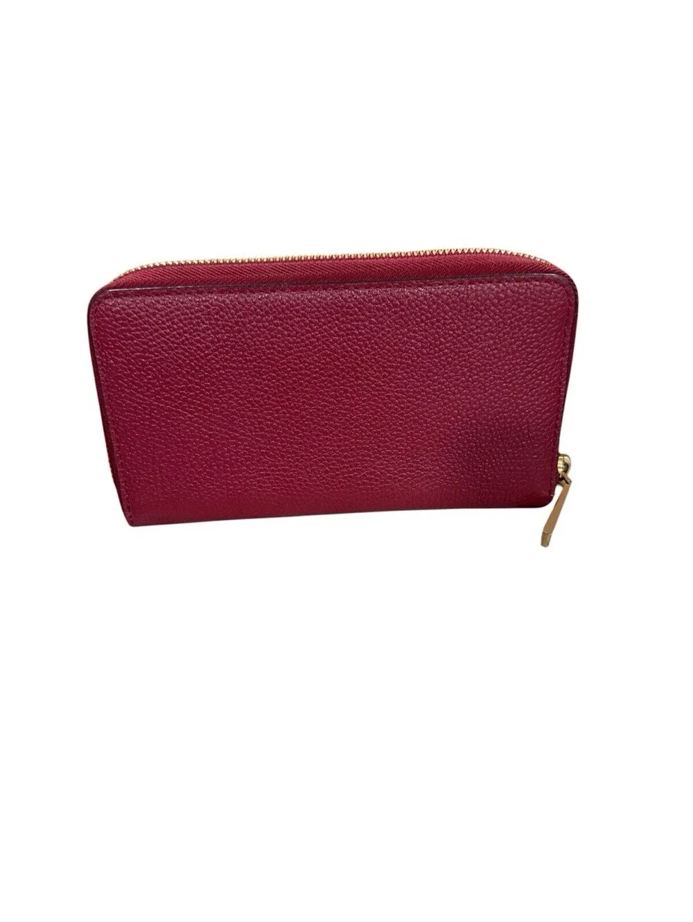 Michael Kors Women’s Red Solid Zip-Around Wallet w/ Zipper, Credit Card Slots